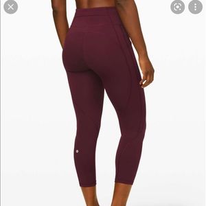 Lululemon Time To Sweat Crop 23” - Cassis